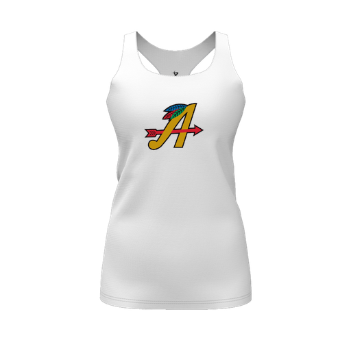 [FT0TRBWH-FYS-LOGO1] Decker Racerback Tank Top (Female Youth S, White, Logo 1)