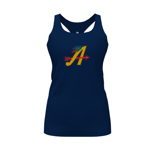 [FT0TRBNV-FYS-LOGO1] Decker Racerback Tank Top (Female Youth S, Navy, Logo 1)