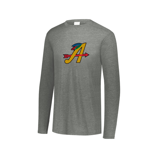 [FTLCUBGY-AXS-LOGO1] Decker Men's Tri-Blend T-Shirt - Long Sleeve (Adult XS, Gray, Logo 1)